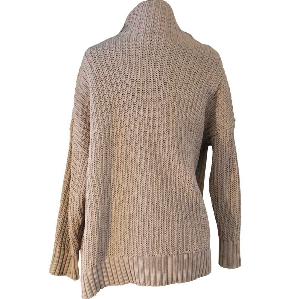 Aerie Taupe Chunky Knit Mock Neck Oversized Sweater Women Small | Fall | Winter - Picture 2 of 6